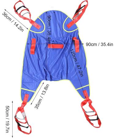 Patient Lift Sling with Positioning Strap Shower Aids Lifting Cushion Full Body Divided Leg Padded Straps for Lumbar Back Headrest Support 507lb Weight Capacity(Blue) - Buy Online on GoSupps.com