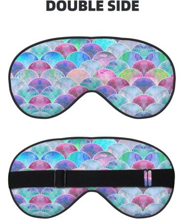 Fish Scale Ocean Print Unisex Sleep Mask | Double-Sided Eye Mask for Sound Sleep & Skin Care - Black - Buy Online on GoSupps.com