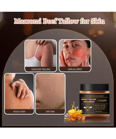 Pigdun Marroomi Tallow Honey Balm - Marromi Beef Tallow for Skin 100% Organic Grass-Fed Beef Tallow & Raw Wild Honey Natural Formula for Dry & Sensitive Skin - Buy Online on GoSupps.com