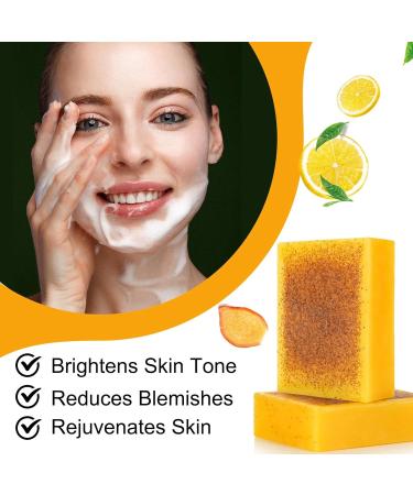 Kojic Acid Soap Turmeric Soap Bar Lemon Turmeric Kojic Acid Soap Bar for Acne Fine Lines Kojic Acid Soap Original for Deep Cleansing Turmeric Brightening Soap Smooth Skin Dark Spot Corrector Remover - Buy Online on GoSupps.com