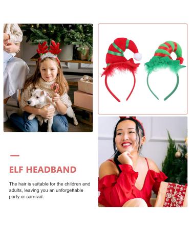 Lurrose 2pcs Christmas Headband Set - Santa Hat & Striped Clown Hair Hoops | Festive Party Favor Gifts (Mixed Colors) - Buy Online on GoSupps.com