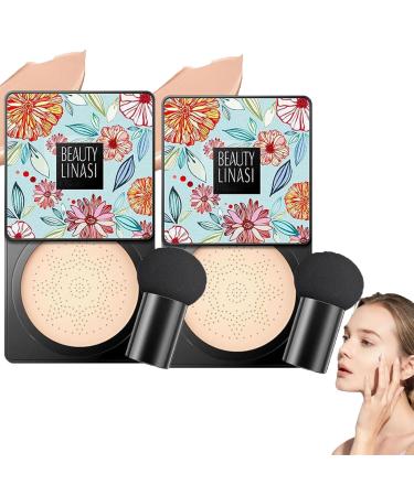 Lasuify Mushroom Head Air Cushion Cc Cream Foundation Ushiny Beauty Cream Mushroom Head Foundation Long-Lasting Matte Waterproof Moisturizing Concealer Beauty (2 Mix 2pcs) 2 Mix 10 g (Pack of 2)