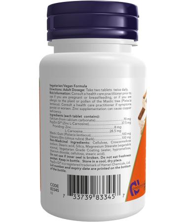 Now Foods Ulcetrol w/Zinc L-Carnosine Mastic Gum 60tab - Buy Online on GoSupps.com