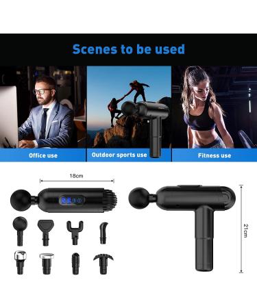 Deep Tissue Massage Gun for Athletes | 20 Speed Muscle Massager with 8 Replacement Heads and Side Screen - Buy Online on GoSupps.com