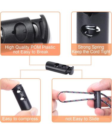 20 Pack Plastic Cord Lock Ends - Replacement Spring Stop for Paracord, Drawstrings, Elastic Shoeslace, Clothing, Bags - Toggle Stopper Accessories - Buy Online on GoSupps.com