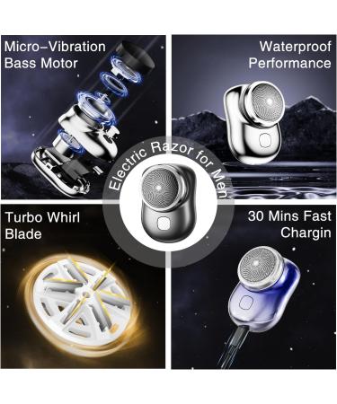 2023 Mini Electric Razor for Men | Portable Rechargeable Shaver for Home, Car & Travel (Black) - Buy Online on GoSupps.com