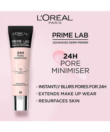 L'Or al Paris Pore Minimiser Primer Advanced Derm Primer Blurs Pores Resurfaces Skin Matte Finish 24H Wear Prime Lab 30ml 30 ml (Pack of 1) Pore Minimiser - Buy Online on GoSupps.com