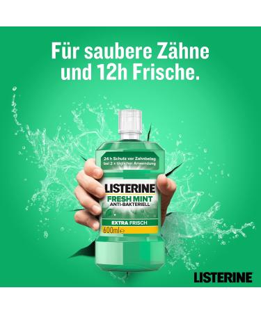 Buy LISTERINE Fresh Mint 600 ml | Antibacterial Mouthwash with Essential Oils for Fresh Breath | International Shipping Available - Buy Online on GoSupps.com