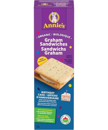 ANNIE'S Naturally Flavoured Cookies Graham Sandwiches Birthday Cake Made with Birthday Cake Flavoured Creme Organic No Artificial Flavours No Synthetic Colours Snacks 226 Grams Package - Buy Online on GoSupps.com
