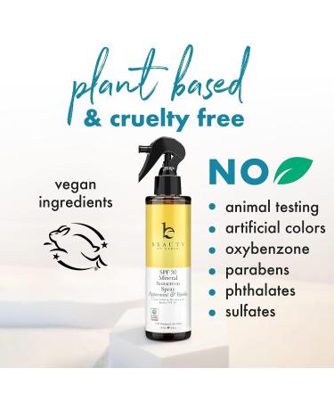 SPF 30 Mineral Sunscreen Spray - Reef Safe for Kids, Toddlers, and Babies - Peppermint Vanilla Suntan Lotion Spray - Buy Online on GoSupps.com