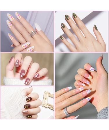 3D Nail Stickers Flower Nail Stickers Floral Self-Adhesive Small Cute White Flower Pink Peach Nail Design Stickers Colorful Manicure Decoration Nail Tips Decor Supplies for Women - Buy Online on GoSupps.com