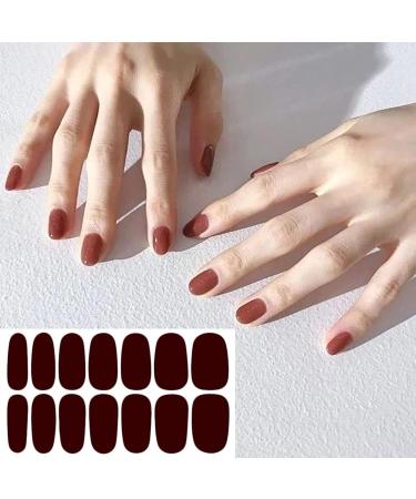 WOKOTO 20 Dark Solid Color Nail Polish Strips Stickers - Self-Adhesive Punk Rock Gel Wraps with Nail File for Women's Nail Art - Buy Online on GoSupps.com