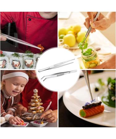 Curved Stainless Steel Tweezers 20cm - Professional Slipproof Angled Tool for Pets Corals Cooking & Repair - 2 Pack - Buy Online on GoSupps.com