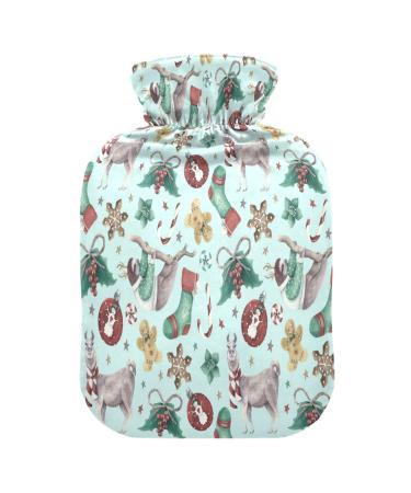 Animal Lama Alpaca hot water bottle with soft fleece cover 2 litre hot water bag for hot and cold compresses