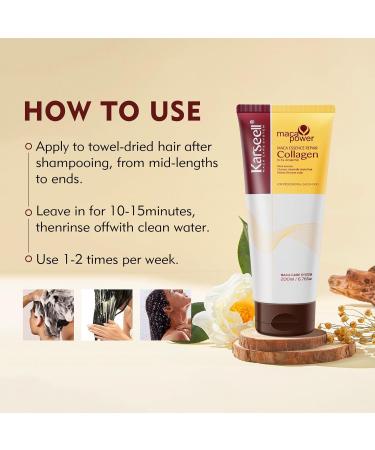  Karseell Karseell Collagen Hair Mask 200ml Intense Repair Hair Mask Nourishing Moisturizer for Dry and Damaged Hair All Hair Types - Buy Online on GoSupps.com