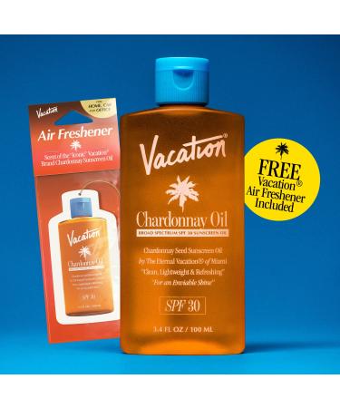 Vacation Chardonnay Oil SPF 30 - Vegan Sunscreen Tanning Oil with Broad Spectrum Protection - Buy Online on GoSupps.com