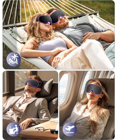 WAOAW Sleep Mask for Men Women Blackout Eye Masks for Sleep - 3D Breathable Soft Comfortable Eye Mask for Travel - Adjustable Light Blocking Night Masks for Sleeping - Purple - Buy Online on GoSupps.com