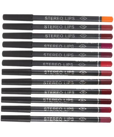 Hemoton 12pcs Black Stick Lip Liner Lipstick Lip Liner Cosmetic Accessory Lip Pencil Makeup Lip Liner Waterproof Lip Liner Lip Liner Pencil Makeup Supplies Makeupset Cosmetics Wood Make up