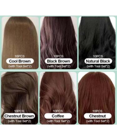 Christmas Gift-10PCS Plant Bubble Hair Dye Shampoo Amazing Gray Hair Covering Effect Plant Foam Hair Care Hair Dye Natural Hair Dye Shampoo for Men&Women (10PCS Chestnut Brown) - Buy Online on GoSupps.com