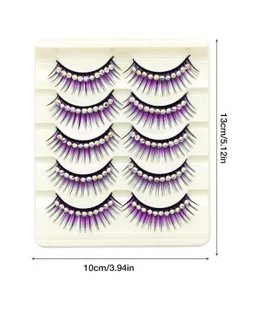 YangMeng Purple Diamond Eyelashes | Thick Exaggerated False Lashes for Cosplay & Dance Performance - Natural Look - Buy Online on GoSupps.com