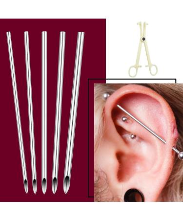 100 Pcs Stainless Steel Body Piercing Needles Mix Size Kit with Pennington Forceps - Ear Nose Piercing Jewelry Set - Buy Online on GoSupps.com