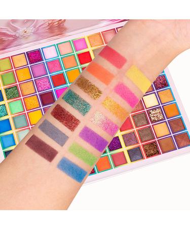 Shimmer Eyeshadow Makeup Palette - 99 Colors, Professional Long Lasting Rainbow Eye Shadow | High Pigmented & Waterproof Formula for Women - Buy Online on GoSupps.com