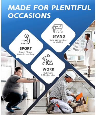 TMANI Arch Support Insoles Plantar Fasciitis Men Women - Orthotic Shoe Inserts Flat Feet - Heavy Duty Boot Insoles Work Sport - Blue 10.5-12 (29-30.5CM) - Buy Online on GoSupps.com