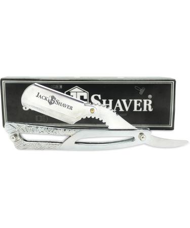 Jack Shaver Cut Throat Razor Kit Professional Barber Razor for Men Shavette With Leather Cover Premium Straight Edge Razor Quality Edge Moustache-Silver - Buy Online on GoSupps.com