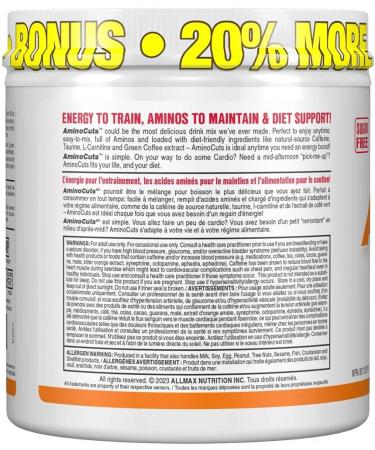 ALLMAX Nutrition - AMINOCUTS (A:CUTS) - Weight-Management BCAA (L-Carnitine + Taurine + Green Coffee) - Arctic Orange - Dye Free - 252 Gram - 36 Servings Arctic Orange 252 g (Pack of 1) - Buy Online on GoSupps.com