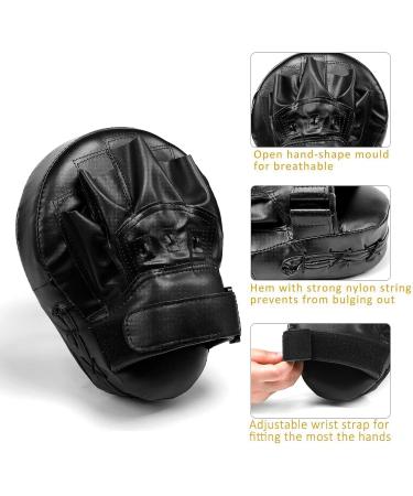 Valleycomfy Boxing Curved Focus Punching Mitts - Leatherette Training Hand Pads Black - Buy Online on GoSupps.com