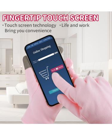 Gjinxi 3 Pairs Touch Screen Moisturizing Gloves Pink 100% Cotton Moisturizer Gloves for Dry Hands Eczema Overnight Bedtime Washable Sleeping Lotion Hand SPA Treatment Gloves for Women and Men - Buy Online on GoSupps.com