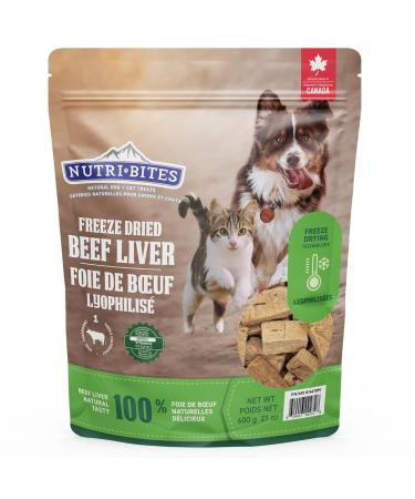 NutriBites Freeze Dried Dog & Cat Treats | Healthy Pet Training Treats or Food Topper | All Natural 1 Single Animal Protein High Protein | Premium Bulk Value Pack (Treat Beef Liver) Beef Liver 1 count (Pack of 1)