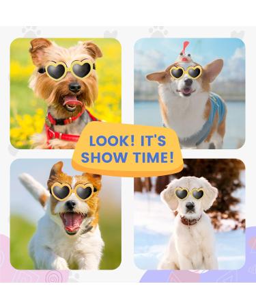 UV Protective Heart-Shaped Sunglasses for Small Dogs | Windproof Adjustable & Waterproof Dog Glasses - Perfect for Style & Safety - Buy Online on GoSupps.com