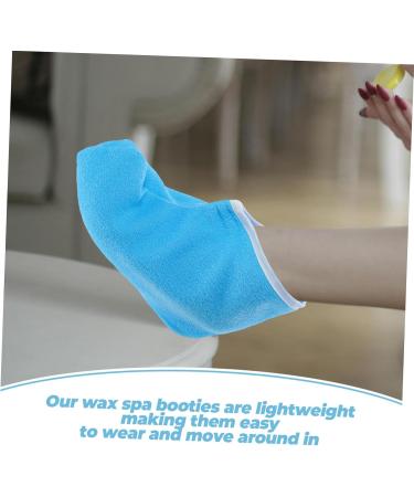 minkissy Bottines de Spa en Cire de Paraffine Taille Unique Isolation Thermique Pieds Sensibles Soins Beaut Professionnel Usage Salon et Domicile Bleu Bord Blanc 26.50X19.00X1.00CM Bleu - Buy Online on GoSupps.com