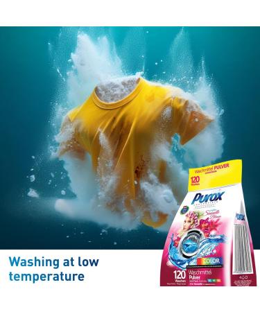 PUROX COLOR SENSUELLE FLEURS Washing Powder (120 Washes) for colored textiles 9.2 kg bag - Buy Online on GoSupps.com