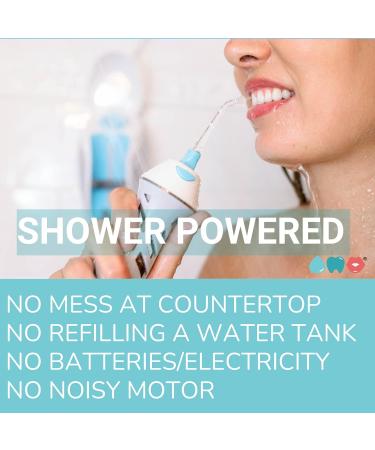 Shower Flosser for 2 Users - ToothShower Water Flosser for Teeth Gums Braces & Implants - No Mess & Aesthetic Design - Buy Online on GoSupps.com