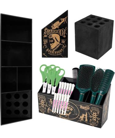 DRBIT Hair Scissor Holder 5 Compartments Hair Cutting Scissors Holder with Removable Sponge Liner Efficient Salon Shear Holder 10.6 3.1 5.5 Inch Salon Scissors Holder Hair Scissors Organizer - Buy Online on GoSupps.com