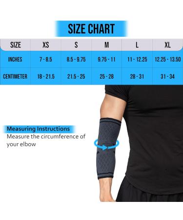 360 Relief Compression Elbow Brace Sleeve for Men and Women - Large Black with Mesh Laundry Bag | Joint Pain Relief for Tendonitis, Tennis, Golf, Workout, Weightlifting - Buy Online on GoSupps.com