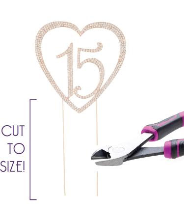 Quincea era Number 15 Cake Topper Rhinestone Metal 15th Birthday Decoration (Rose Gold) - Buy Online on GoSupps.com