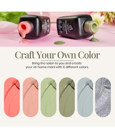 Beetles Gel Polish SOUTHERN BELLE Glitter Nude Set - 6 Pcs Coral Green Light Blue Kit | Soak Off Gel Nail Polish Set with Base and Top Coat | Salon Quality Nail Art Design | Gifts for Women - 6 Colors - Buy Online on GoSupps.com