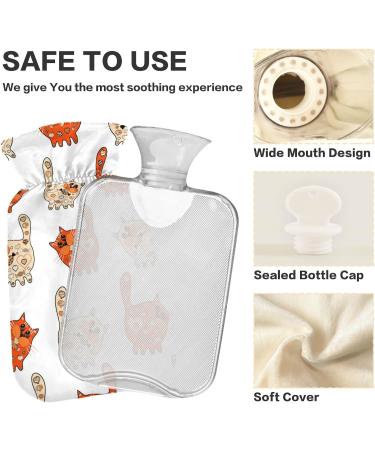Hot Water Bottles with Cute Cat Covers - 2L Pain Relief & Warmth for Sports Injuries - Buy Online on GoSupps.com