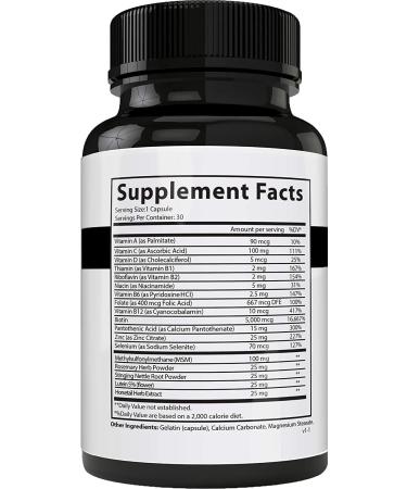 Folliboost Tricho Hair Growth Vitamins with Biotin, Vitamin C, Zinc, Vitamin B12 - Promotes Thick, Full Hair Growth - Natural-Based Hair Care Formula - Made in USA (30-Day Supply) - Buy Online on GoSupps.com