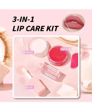 U-Shinein 3-in-1 Lip Care Kit - Hydrating Lip Glow Oil, Moisturizing Lip Mask, Exfoliating Lip Scrub | Plumping Makeup Set for Shiny, Nourishing Lips - Dry Lips Treatment Kit (3 Pack - 0.33 Fl Oz) - Buy Online on GoSupps.com