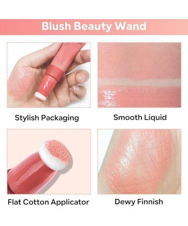 HERBENJOY Liquid Blush Beauty Wand Cream Blush - Long Lasting & Lightweight | Cheek Makeup with Cushion Applicator (03) - 1 ml - Buy Online on GoSupps.com