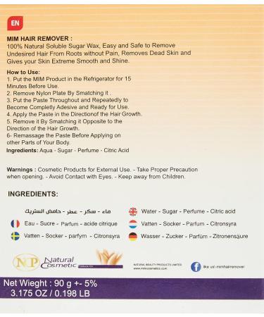Mim Hair Remover Paste 100% Natural - 3.2oz Box | Gentle Hair Removal Solution - Buy Online on GoSupps.com