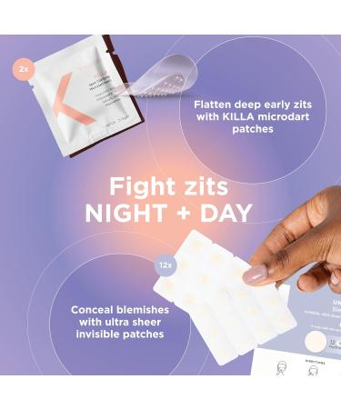 ZitSticka 24/7 Attack Bundle - Fast-Acting Acne Patches for Deep Zits & Blemishes - Extra Strength Microdart Technology - 14 Count Pack - Buy Online on GoSupps.com
