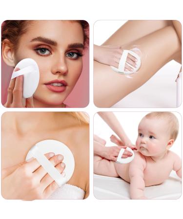 Sibba 4 Inch Round Powder Puff - 4Pcs Ultra Soft & Washable Velour Makeup Tool for Face & Body | Reusable Loose Powder Applicator - Buy Online on GoSupps.com
