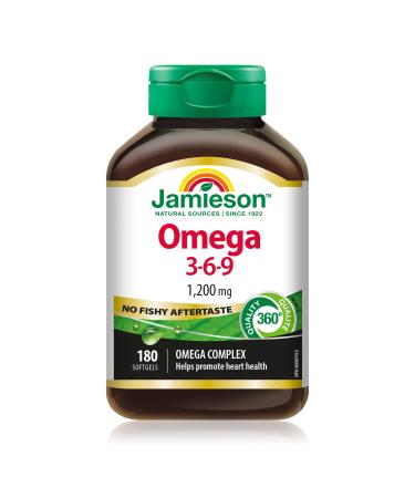 Jamieson No Fishy Aftertaste Omega-3-6-9 SoftGels 180 Count