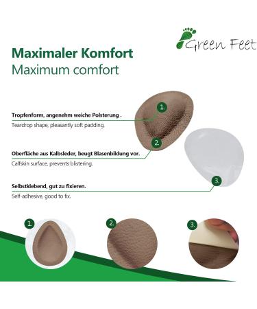 Buy Orthopedic Midfoot Pelottes - 2 Pairs Real Leather Size 44 Brown - Unisex Foot Support for Shoes & Sandals - Buy Online on GoSupps.com