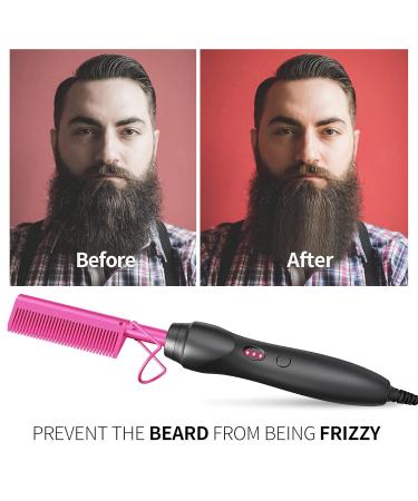 Hot Comb Hair Straightener - Ceramic Electric Hair Straightening Comb for Natural Black Hair & Wigs - Perfect Holiday Gift - 001Pink - Buy Online on GoSupps.com